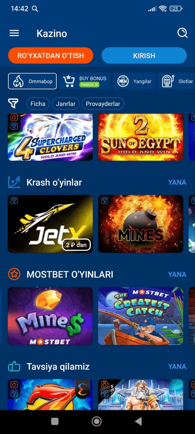 Android uchun (APK) Mostbet uz ilovasini yuklab oling